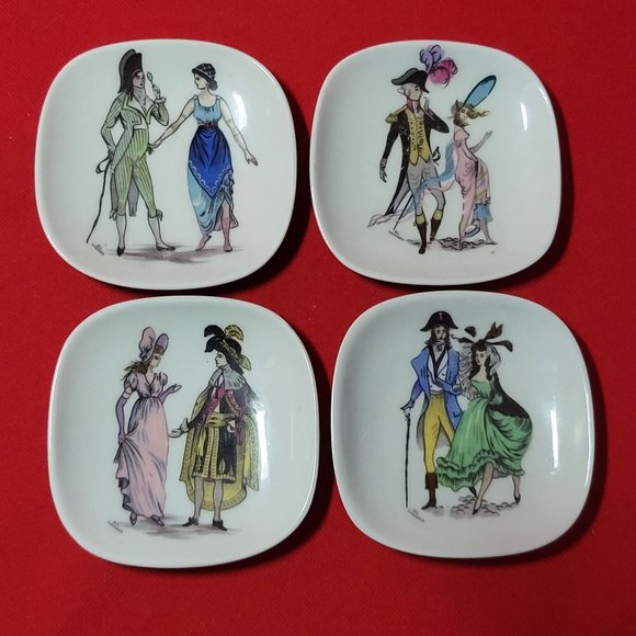VTG Porcelaine Limoges Made in France Mini Plate 3" Set of 4 - Picture 3 of 13
